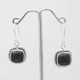 Black Onyx Silver Earrings