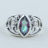 Marquise Shape Mystic Quartz Ring in 925 Sterling Silver