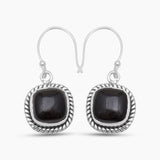 Black Onyx Silver Earrings