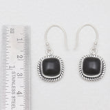 Black Onyx Silver Earrings