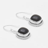 Black Onyx Silver Earrings