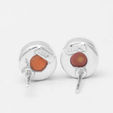 Brown Pearl Silver Stud Earrings