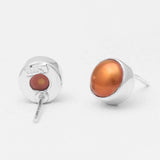 Brown Pearl Silver Stud Earrings