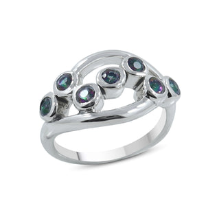 925 Sterling Silver Ring with Garnet Gemstones