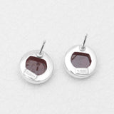 Garnet Silver Stud Earrings
