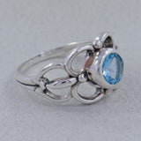 Natural Rainbow Moonstone Silver Rings