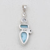 925 Silver Larimar & Blue Topaz Pendants