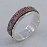 Two Tone 925 Sterling Silver Ring - Dual Tone Band