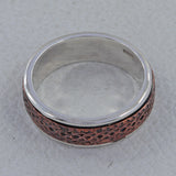 Two Tone 925 Sterling Silver Ring - Dual Tone Band