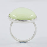 Lemon Chrysoprase Plain Silver Ring