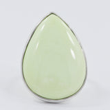 Lemon Chrysoprase Plain Silver Ring