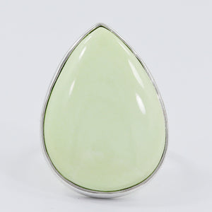 Lemon Chrysoprase Silver Rings