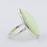 Lemon Chrysoprase Plain Silver Ring