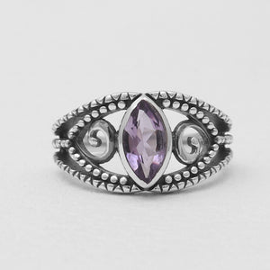 Amethyst Silver Rings