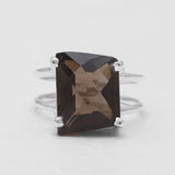 925 Sterling Silver Smoky Quartz Rings