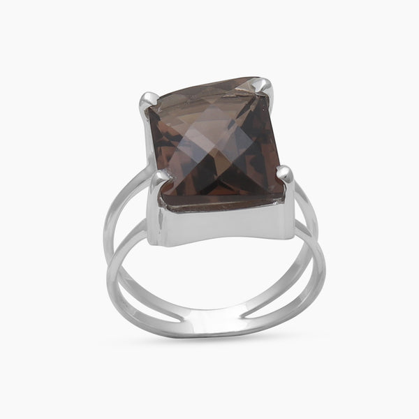 925 Sterling Silver Smoky Quartz Rings