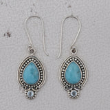 Larimar Gemstone Pendant Set 925 Sterling Silver Jewelry