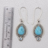 Larimar Gemstone Pendant Set 925 Sterling Silver Jewelry