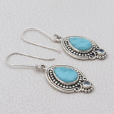 Larimar Gemstone Pendant Set 925 Sterling Silver Jewelry