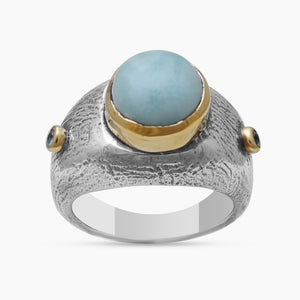 925 Sterling Silver Larimar Rings