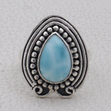 Larimar Gemstone Pendant Set 925 Sterling Silver Jewelry