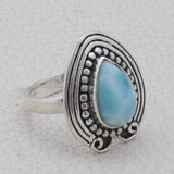 Larimar Gemstone Pendant Set 925 Sterling Silver Jewelry