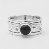 925 Sterling Silver Two Tone Black Onyx Rings