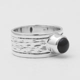 925 Sterling Silver Two Tone Black Onyx Rings