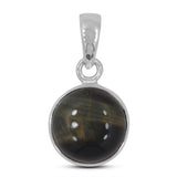 Tiger Eye Gemstone Silver Pendant