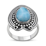 Larimar Gemstone Pendant Set 925 Sterling Silver Jewelry