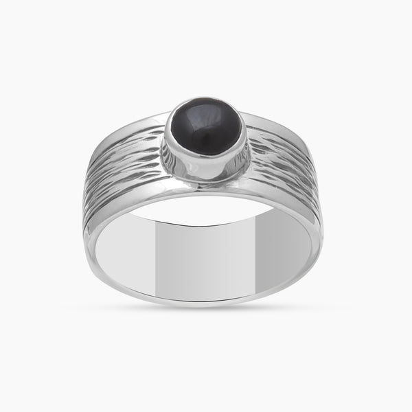 925 Sterling Silver Two Tone Black Onyx Rings