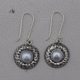 Natural Fresh Water Pearl Ring & Earrings Set 925 Sterling Silver Jewelry