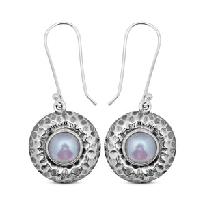 Natural Fresh Water Pearl Ring & Earrings Set 925 Sterling Silver Jewelry