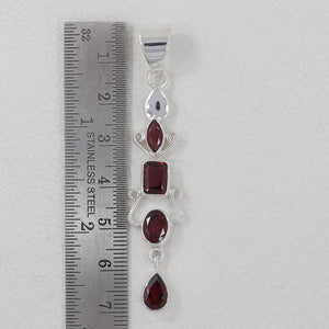 925 Sterling Silver Garnet Pendants