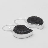 Ammonite Fossil Silver Earrings