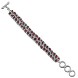 Natural Garnet Bracelet in Sterling Silver