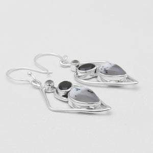 Dendritic Opal Silver Earrings