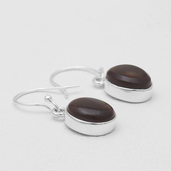 Ammolite Silver Earrings