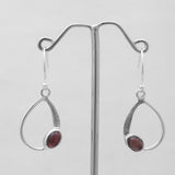 Garnet Silver Earrings