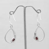 Garnet Silver Earrings