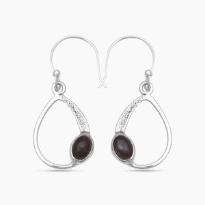 Garnet Silver Earrings