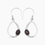 Garnet Silver Earrings