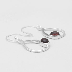 Garnet Silver Earrings