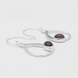 Garnet Silver Earrings