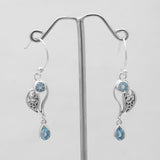 Blue Topaz Silver Earrings