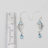 Blue Topaz Silver Earrings