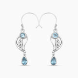 Blue Topaz Silver Earrings