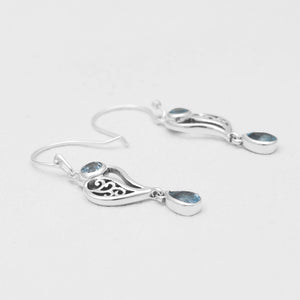 Blue Topaz Silver Earrings