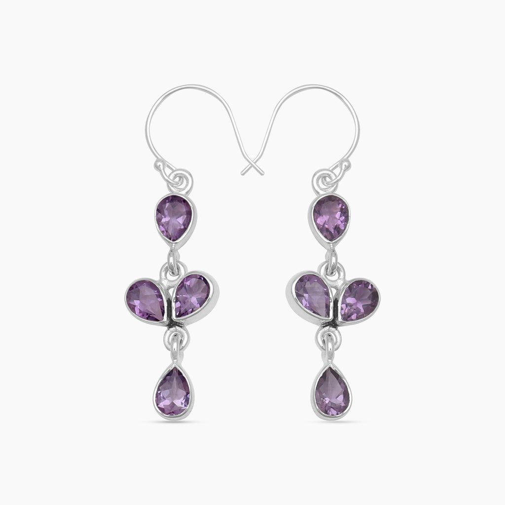 Amethyst Silver Earrings