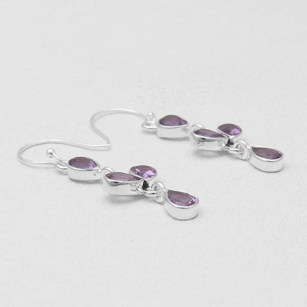 Amethyst Silver Earrings